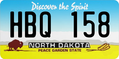 ND license plate HBQ158