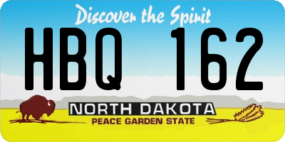 ND license plate HBQ162