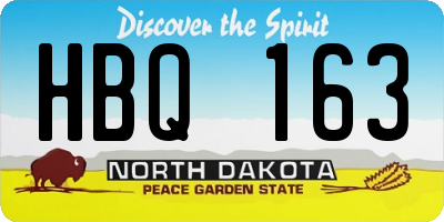 ND license plate HBQ163