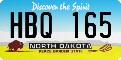 ND license plate HBQ165