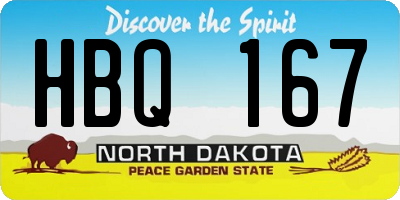 ND license plate HBQ167