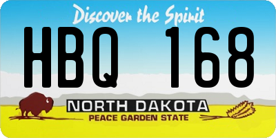 ND license plate HBQ168