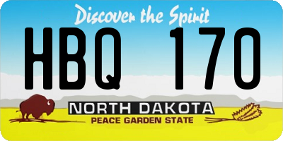 ND license plate HBQ170