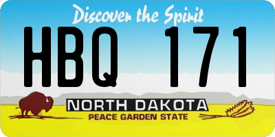 ND license plate HBQ171
