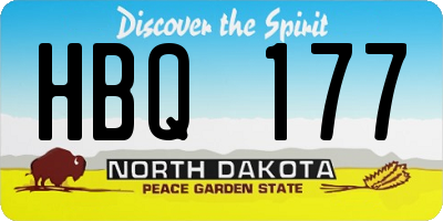 ND license plate HBQ177