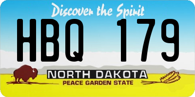 ND license plate HBQ179