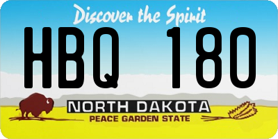 ND license plate HBQ180