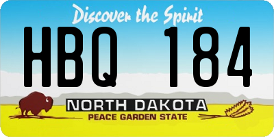 ND license plate HBQ184