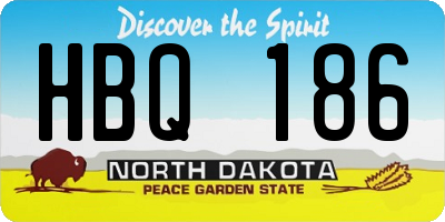 ND license plate HBQ186