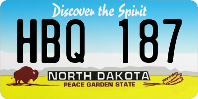 ND license plate HBQ187