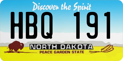 ND license plate HBQ191
