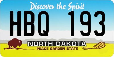 ND license plate HBQ193