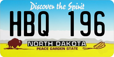 ND license plate HBQ196