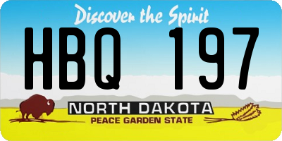 ND license plate HBQ197