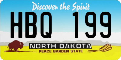 ND license plate HBQ199