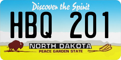 ND license plate HBQ201