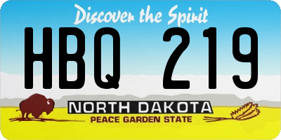 ND license plate HBQ219