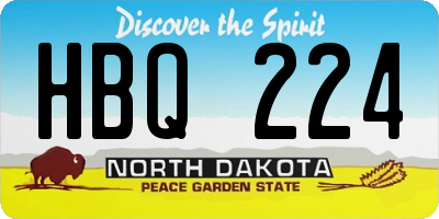 ND license plate HBQ224