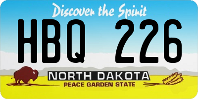 ND license plate HBQ226