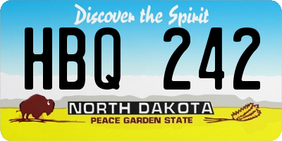 ND license plate HBQ242