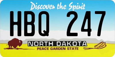 ND license plate HBQ247