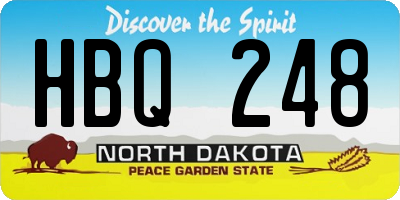 ND license plate HBQ248