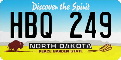 ND license plate HBQ249