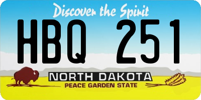 ND license plate HBQ251