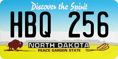 ND license plate HBQ256