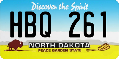 ND license plate HBQ261