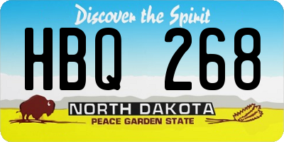 ND license plate HBQ268