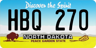 ND license plate HBQ270