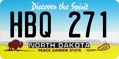 ND license plate HBQ271