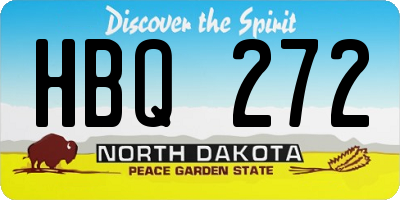 ND license plate HBQ272