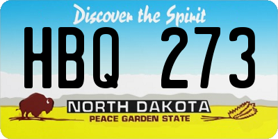 ND license plate HBQ273