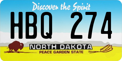 ND license plate HBQ274