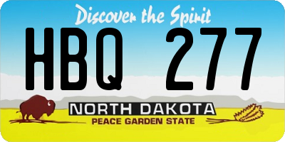 ND license plate HBQ277