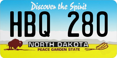 ND license plate HBQ280