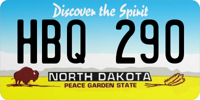 ND license plate HBQ290