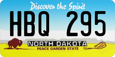 ND license plate HBQ295