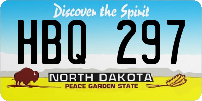 ND license plate HBQ297