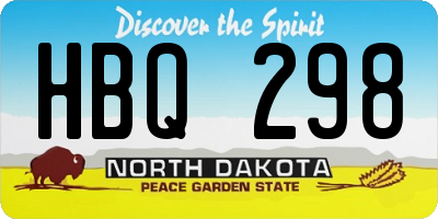 ND license plate HBQ298