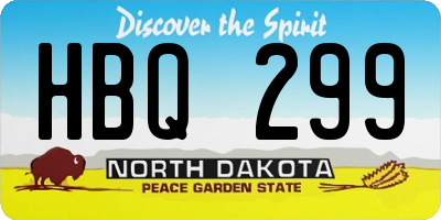 ND license plate HBQ299