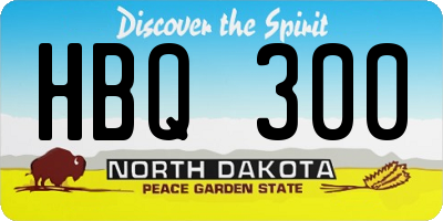 ND license plate HBQ300