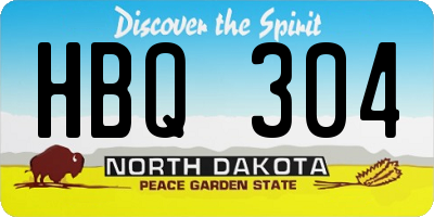 ND license plate HBQ304