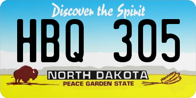 ND license plate HBQ305