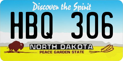 ND license plate HBQ306