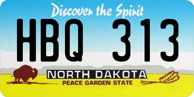 ND license plate HBQ313