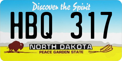 ND license plate HBQ317