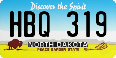 ND license plate HBQ319